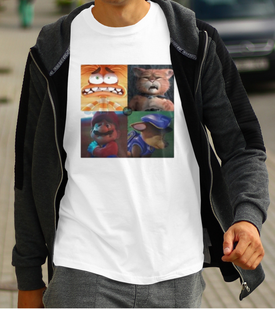 Panic Attack Anxiety Inside Out Puss In Boots Mario Paw Patrol Quartet T-Shirt