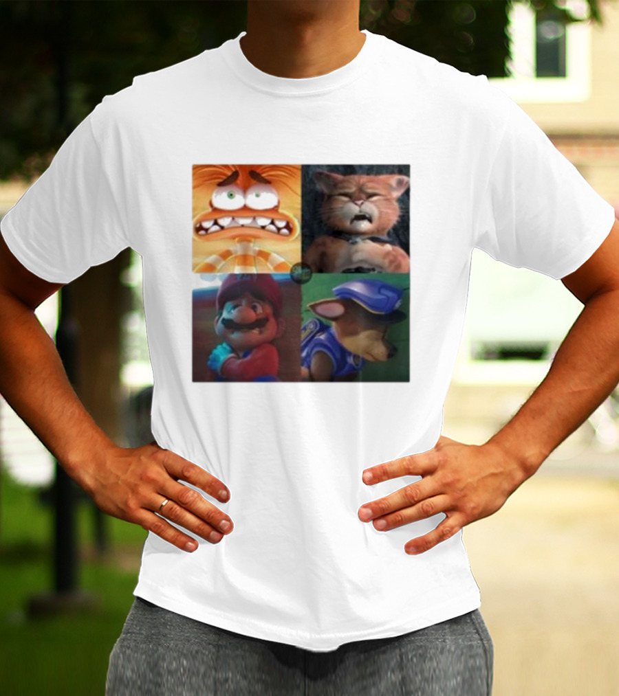 Panic Attack Anxiety Inside Out Puss In Boots Mario Paw Patrol Quartet T-Shirt