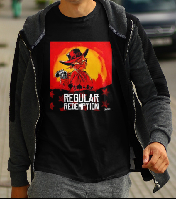 Regular Redemption Cartoon Cowboy Western Gunman T-Shirt