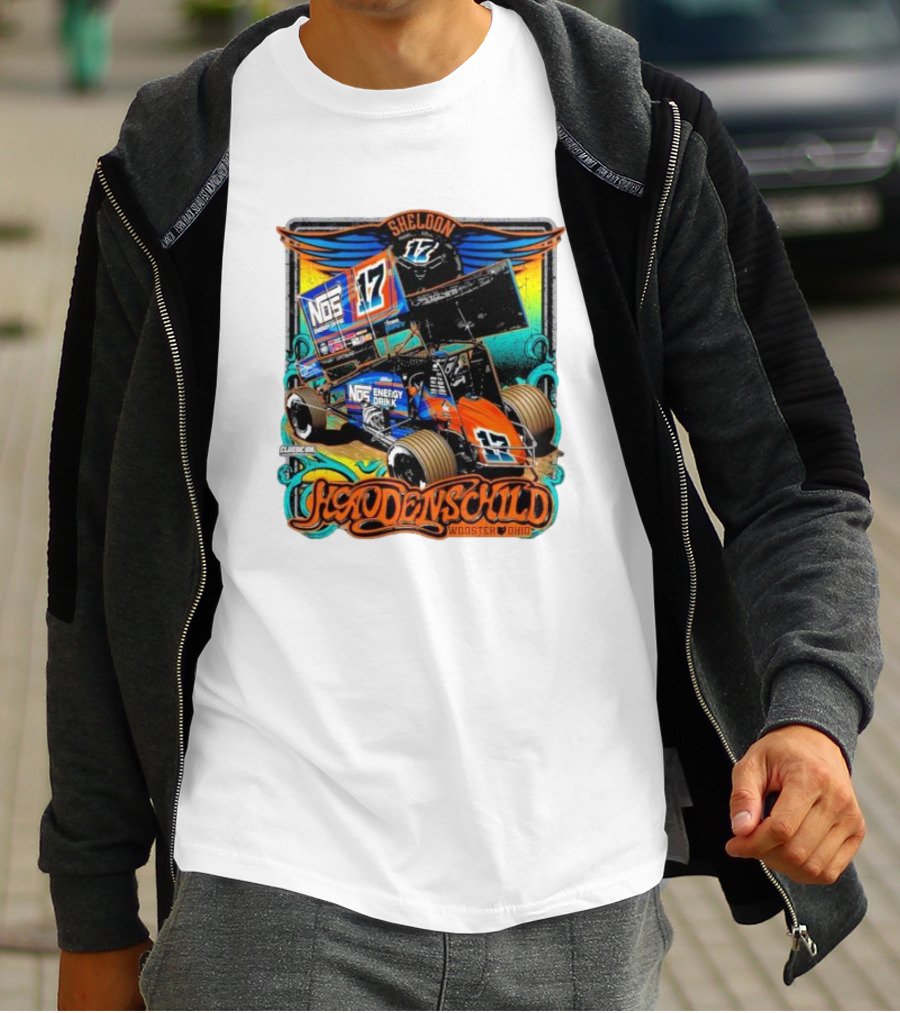 Sheldon Haudenschild NOS Energy Drink 17 Wooster Ohio Classic Ink Racing T-Shirt