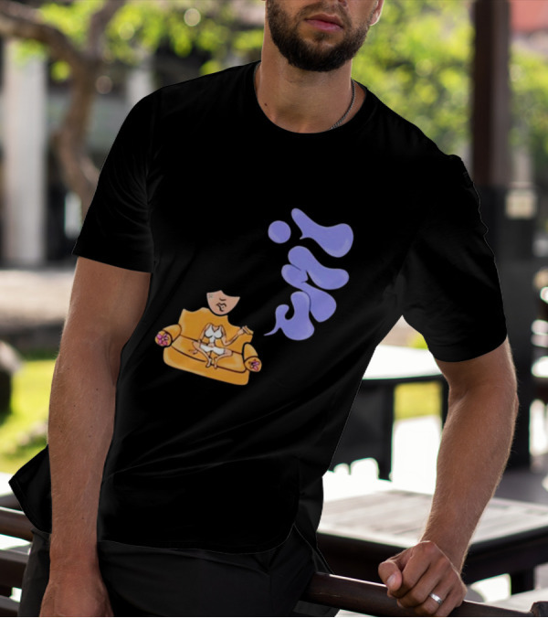 Umi Sitting On Couch With Whoisumi Stylized Smoke T-Shirt