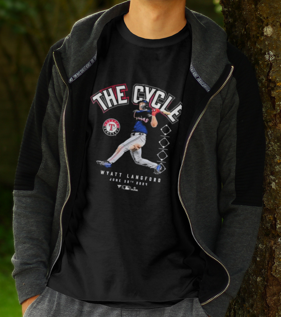 Wyatt Langford The Cycle Texas Rangers June 30th T-Shirt