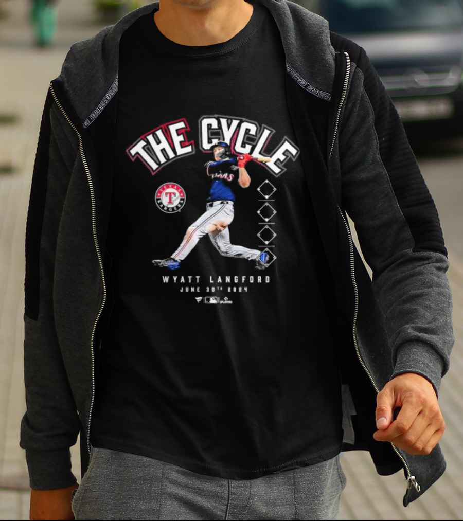 Wyatt Langford The Cycle Texas Rangers June 30th T-Shirt