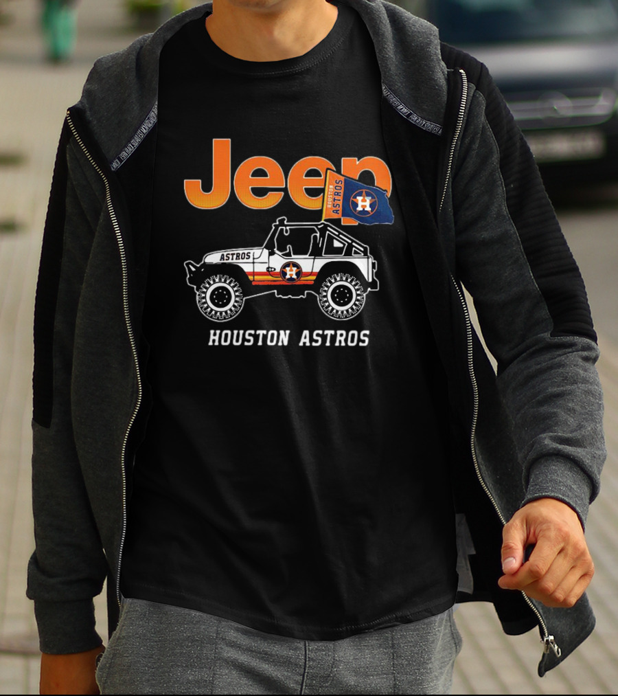 Jeep Astros Houston Astros Baseball Flag Wrangler T-Shirt