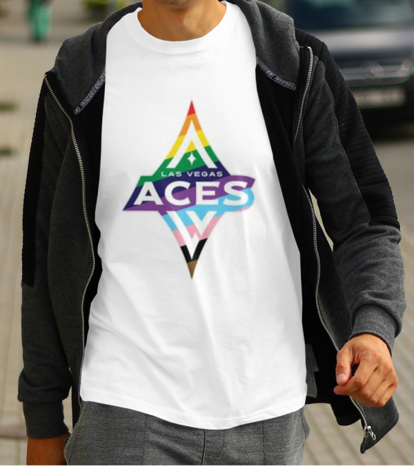 Las Vegas Aces Pride Rainbow Logo T-Shirt