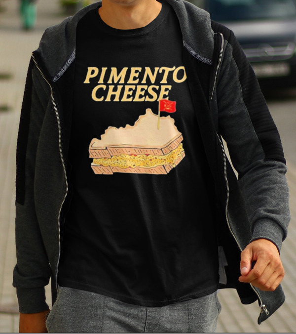 Pimento Cheese Sandwich With Kentucky Shape And Flag T-Shirt