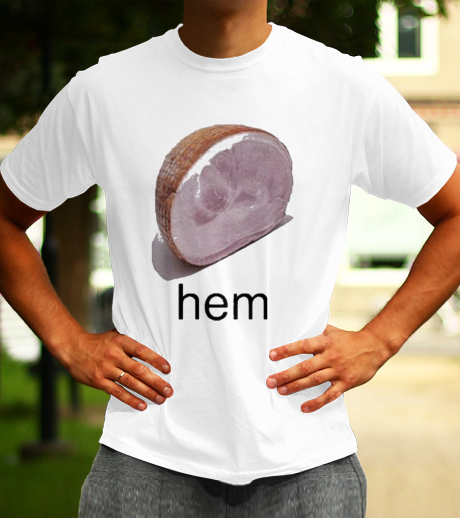 Sillyteestudio Hem Slice Ham Visual Pun Playful T-Shirt