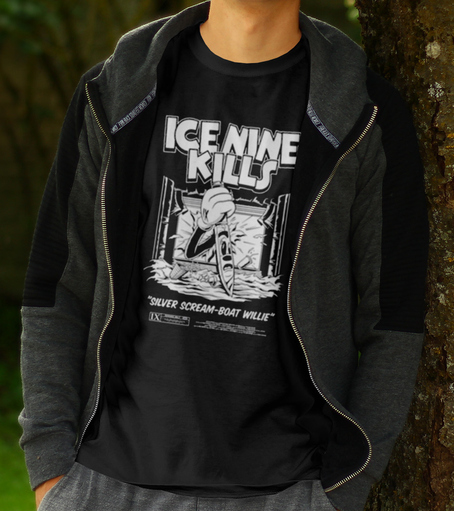 ICE NINE KILLS Silver Scream-Boat Willie IX Merchandise T-Shirt