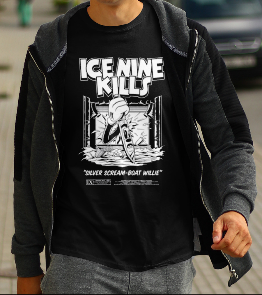 ICE NINE KILLS Silver Scream-Boat Willie IX Merchandise T-Shirt