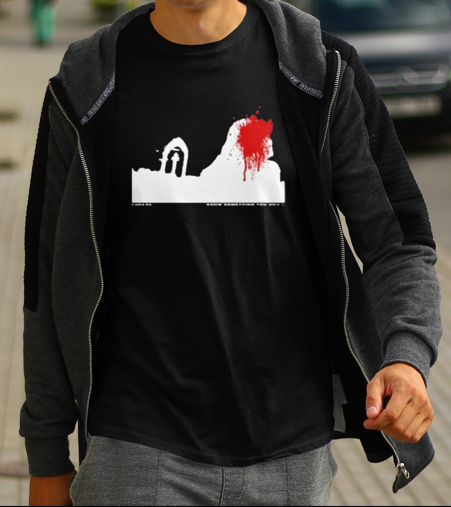 Siqaeda Funeral I Know Something You Don’t Red Splatter Archway Scene T-Shirt