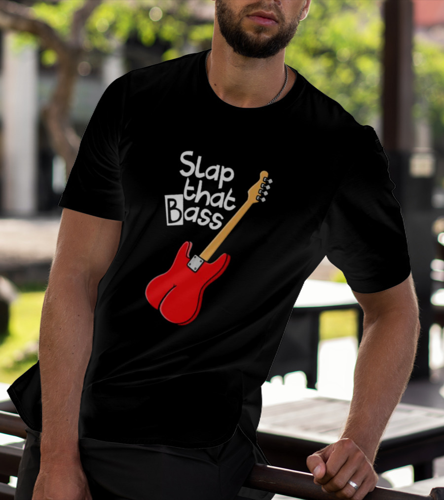 Slap That Bass Red Electric Guitar T-Shirt