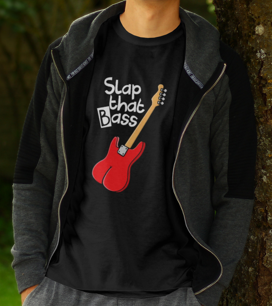 Slap That Bass Red Electric Guitar T-Shirt