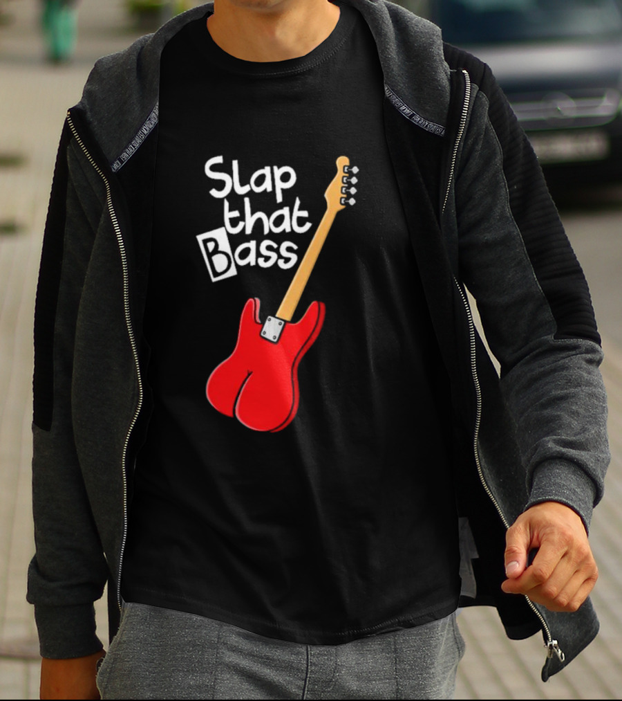 Slap That Bass Red Electric Guitar T-Shirt