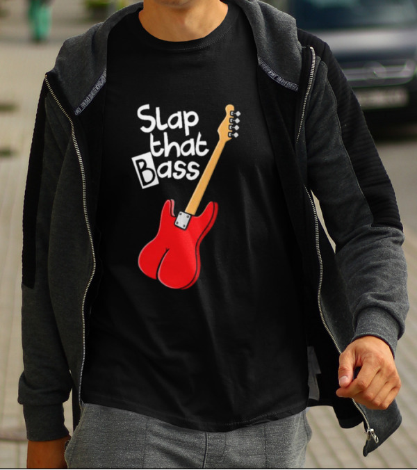 Slap That Bass Red Electric Guitar T-Shirt