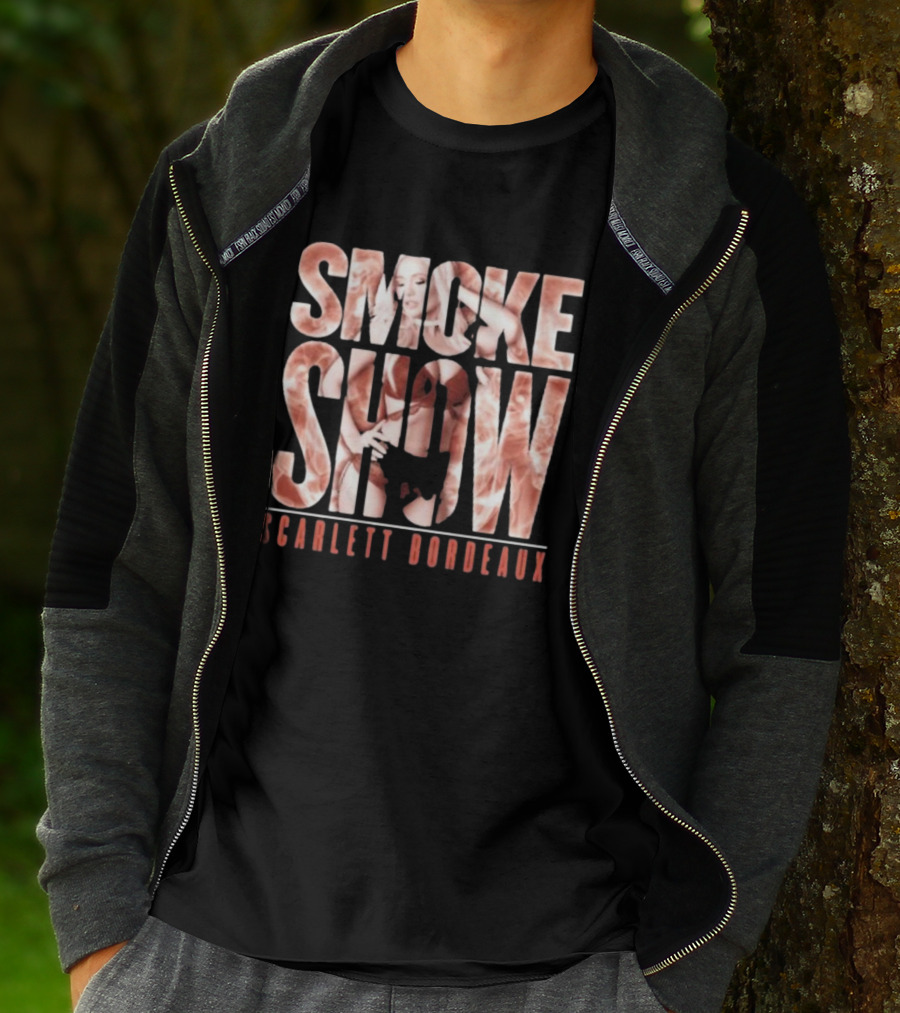 SMOKE SHOW SCARLETT BORDEAUX Text And Image Combination T-Shirt