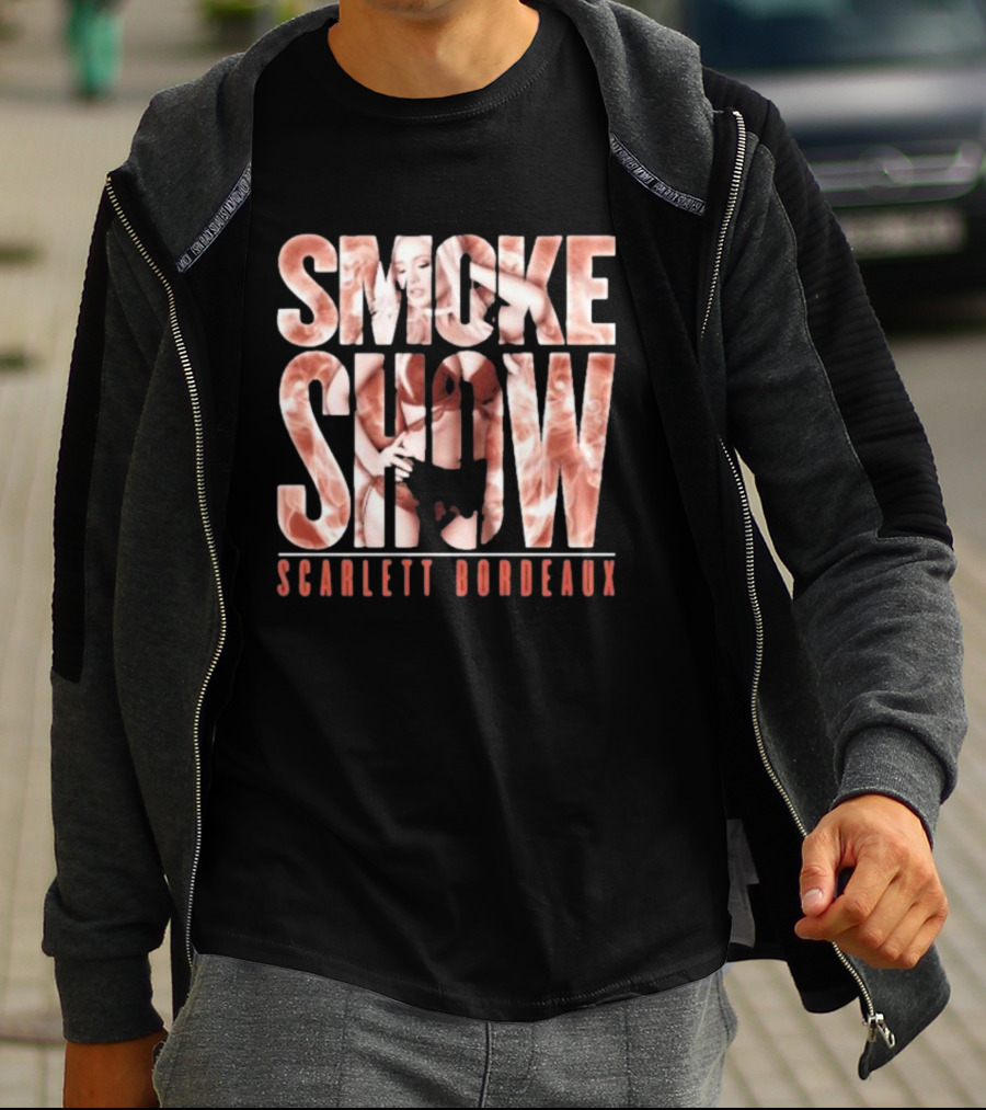 SMOKE SHOW SCARLETT BORDEAUX Text And Image Combination T-Shirt