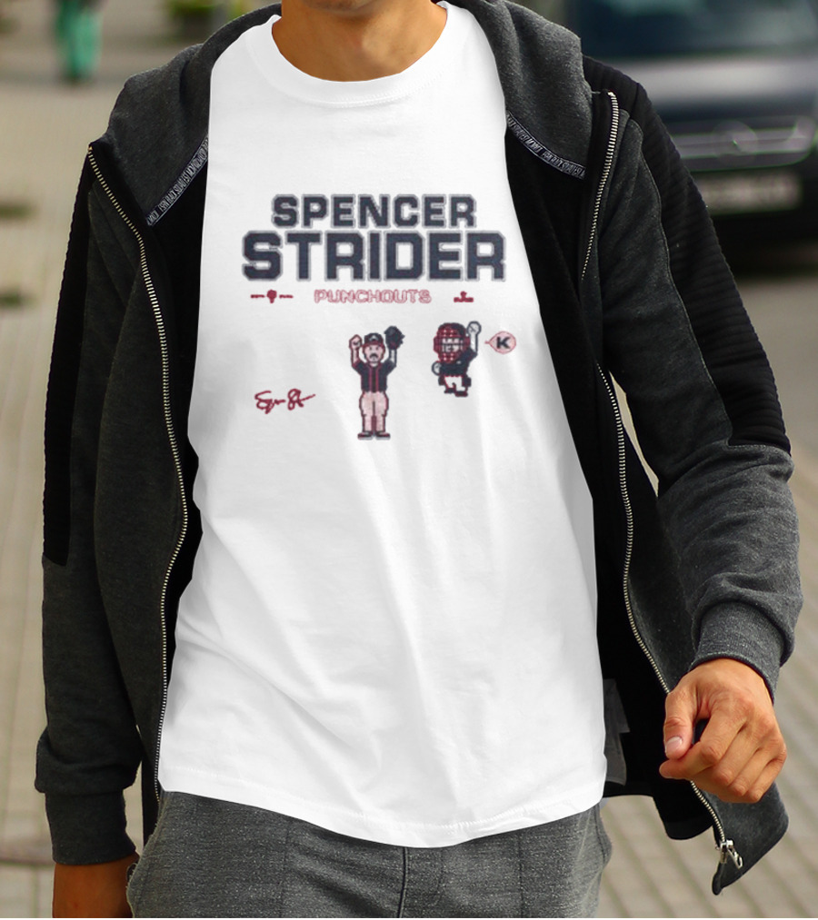 Spencer Strider Punchouts K Baseball Celebration 8-Bit T-Shirt