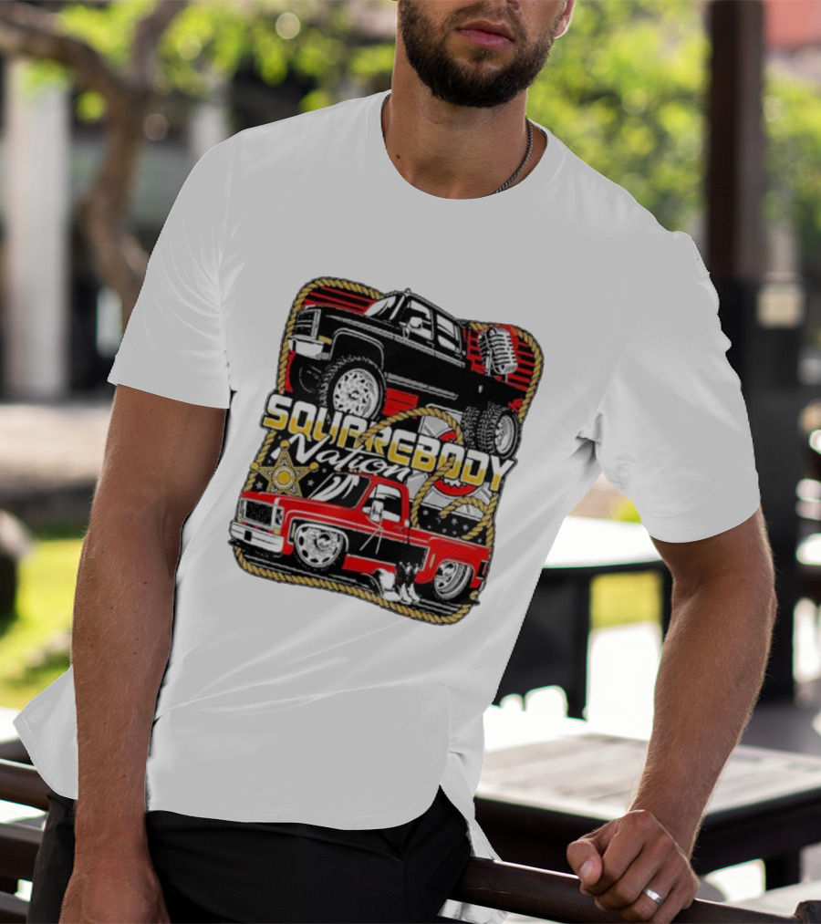 Squarebody Nation Pick Up Trucks And Cowboys Icons T-Shirt