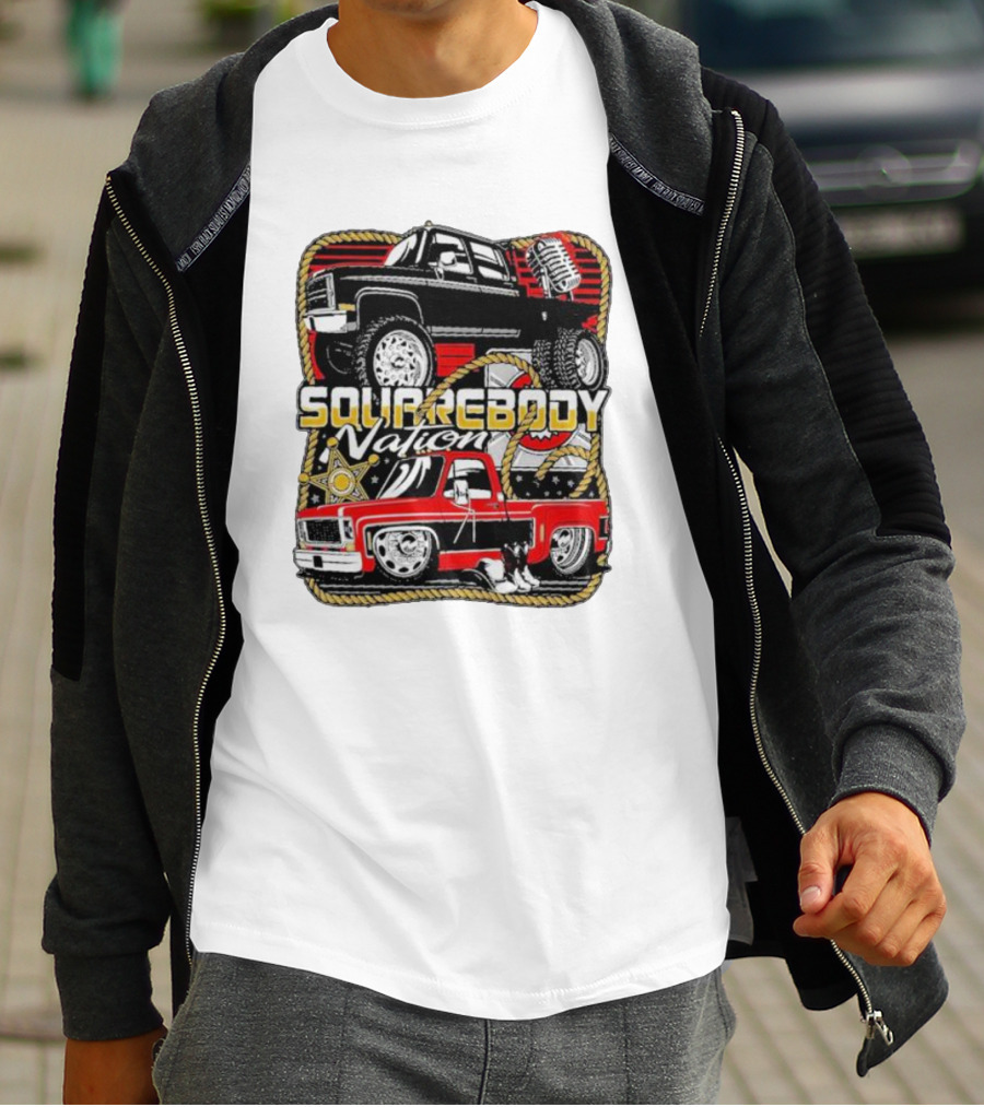 Squarebody Nation Pick Up Trucks And Cowboys Icons T-Shirt