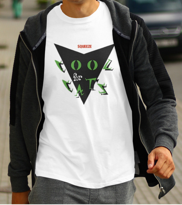 Squeeze Cool For Cats Black Green Eyes Triangle T-Shirt