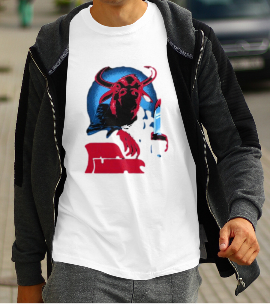 Papa Meat Cyber Bully Cow With Knife Dark Humor T-Shirt