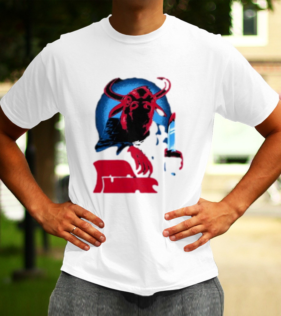 Papa Meat Cyber Bully Cow With Knife Dark Humor T-Shirt