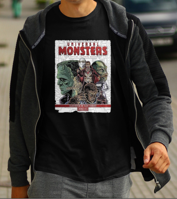 Universal Monsters Illustrated By Alan Robert Coloring Book T-Shirt