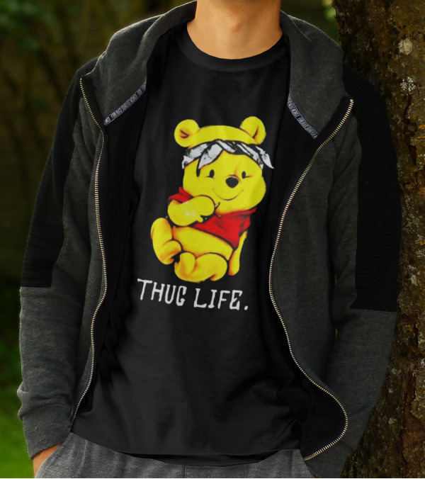 Rare Winnie The Pooh Thug Life Bandana T-Shirt
