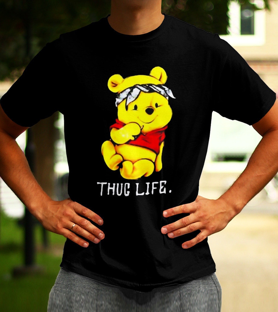 Rare Winnie The Pooh Thug Life Bandana T-Shirt