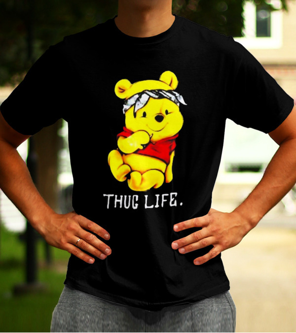 Rare Winnie The Pooh Thug Life Bandana T-Shirt