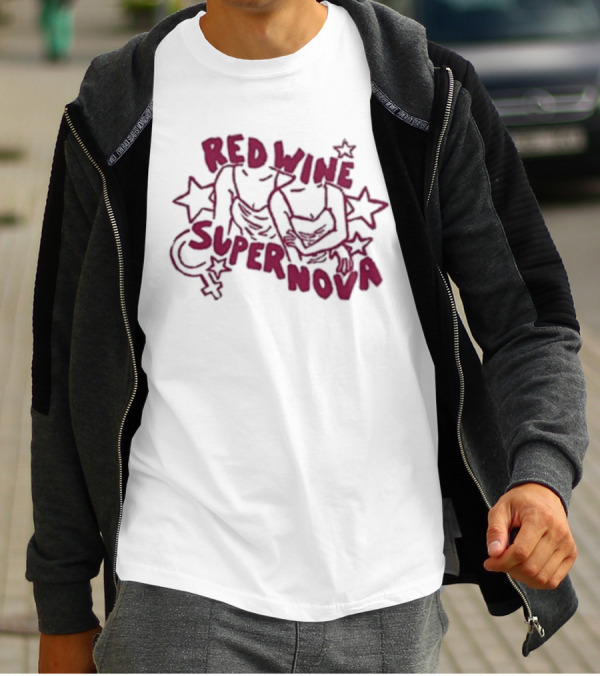 Red Wine Supernova Stars And Astrological Symbols T-Shirt