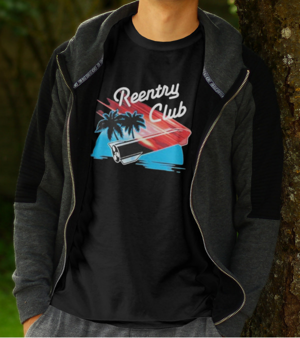 Reentry Club NFS Palm Tree Retro Space Capsule Vibrant T-Shirt