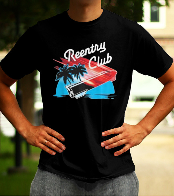 Reentry Club NFS Palm Tree Retro Space Capsule Vibrant T-Shirt
