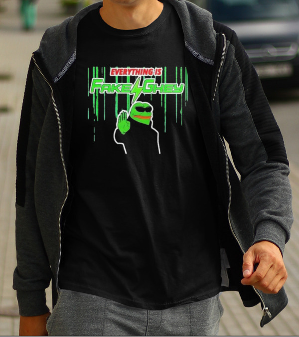 Riseofthenewmedia Everything Is Fake Ghey Pepe Meme T-Shirt