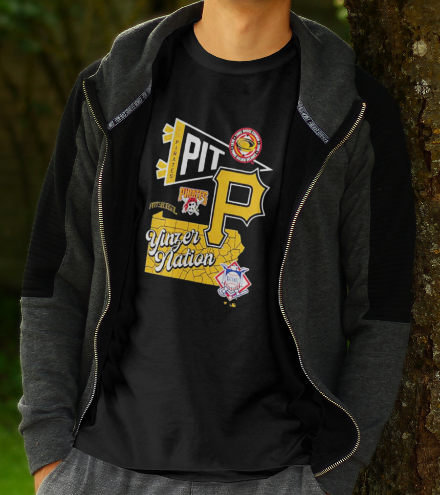 Pittsburgh Pirates PIT Logo Yinzer Nation Medical Firefighters Union T-Shirt