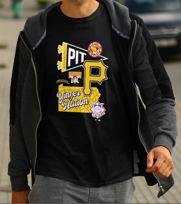 Pittsburgh Pirates PIT Logo Yinzer Nation Medical Firefighters Union T-Shirt