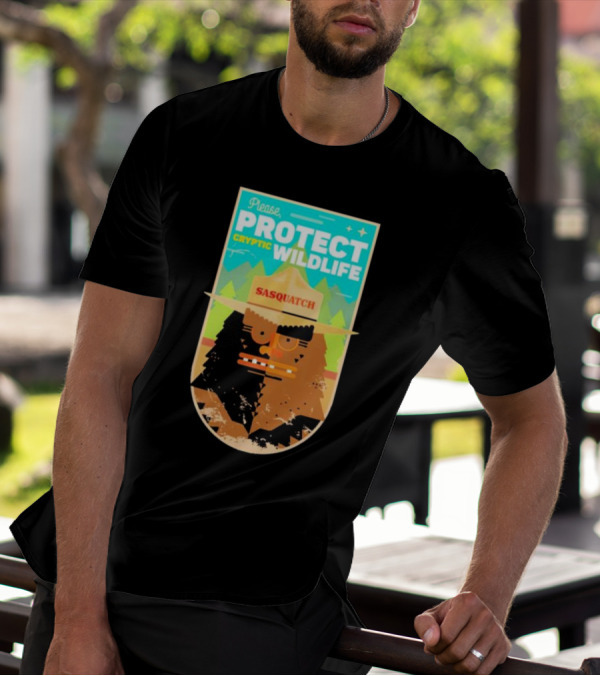 Please Protect Cryptic Wildlife Sasquatch T-Shirt