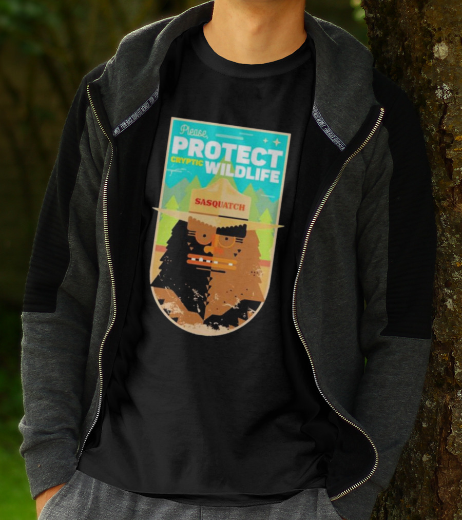 Please Protect Cryptic Wildlife Sasquatch T-Shirt