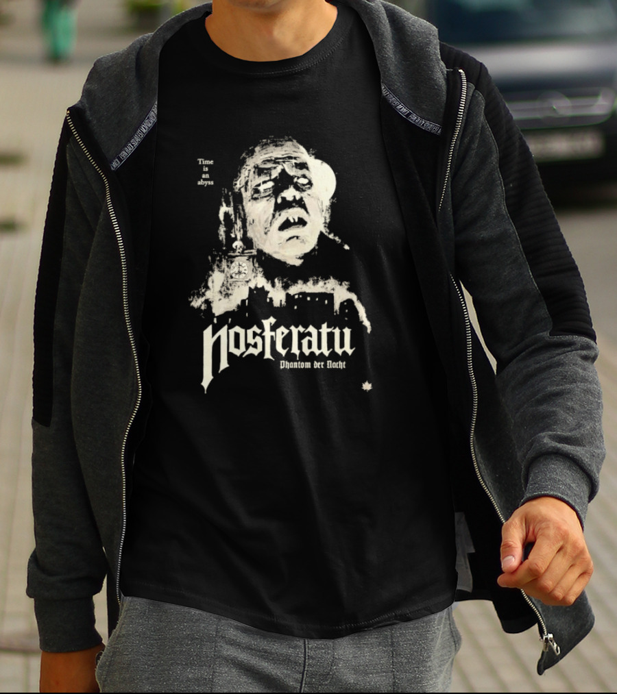 Time Is An Abyss Nosferatu Phantom Der Nacht Black And White Horror T-Shirt