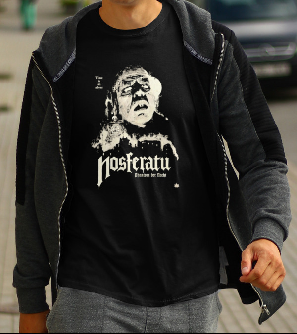 Time Is An Abyss Nosferatu Phantom Der Nacht Black And White Horror T-Shirt