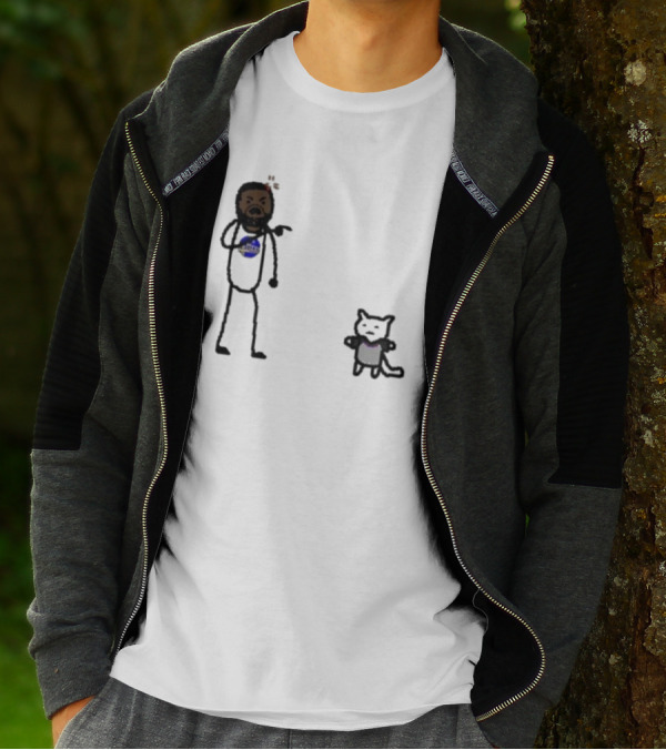 Draymond Basketball Angry Stick Figure With Paint Wearing Cat T-Shirt