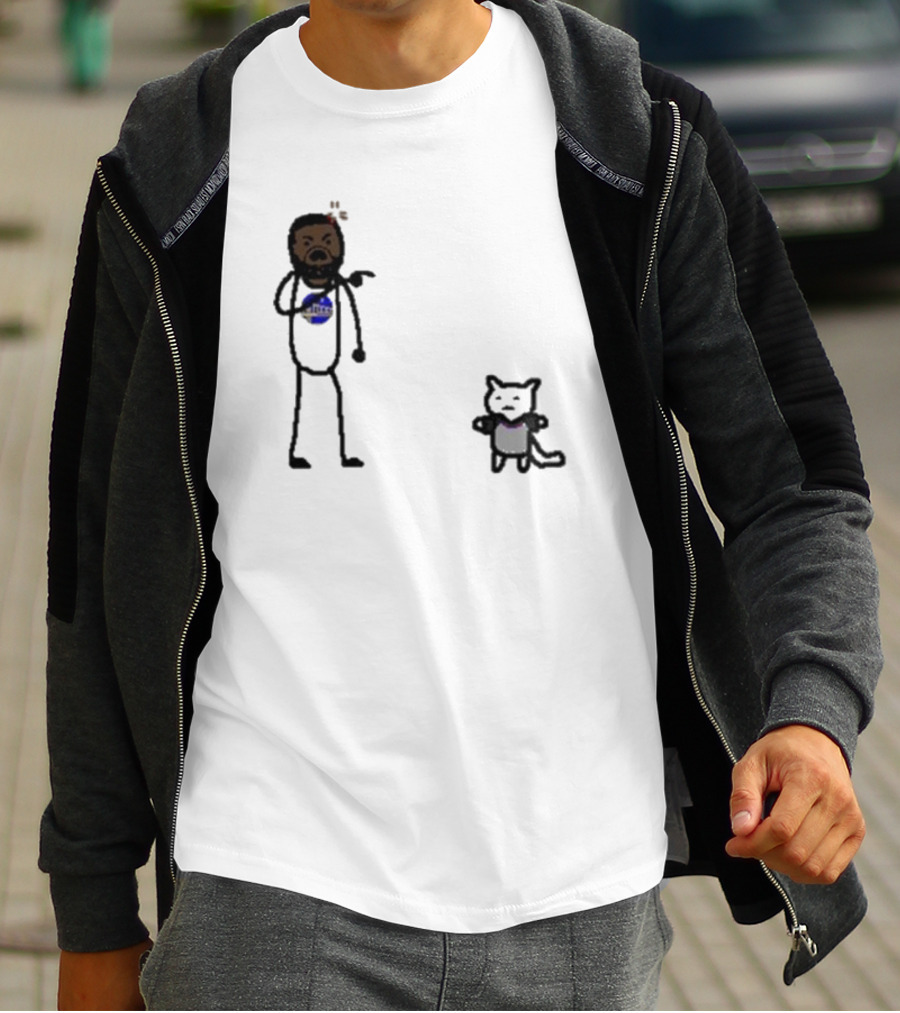 Draymond Basketball Angry Stick Figure With Paint Wearing Cat T-Shirt