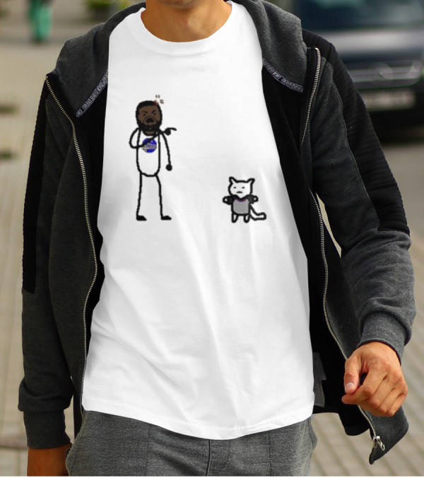 Draymond Basketball Angry Stick Figure With Paint Wearing Cat T-Shirt