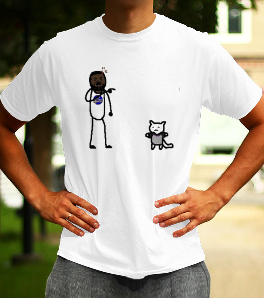 Draymond Basketball Angry Stick Figure With Paint Wearing Cat T-Shirt