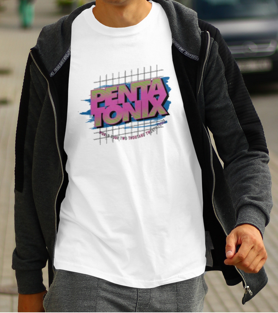 Pentatonix PTX Logo With Grid And Vibrant Colors T-Shirt