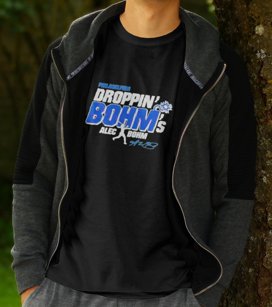Philadelphia Droppin Bohm’s Alec Bohm Signature Baseball Text T-Shirt