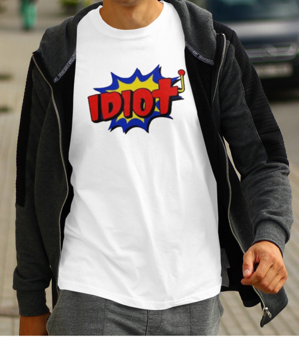 Vegasmatt Idiot Comic Pop Art Style Explosion T-Shirt