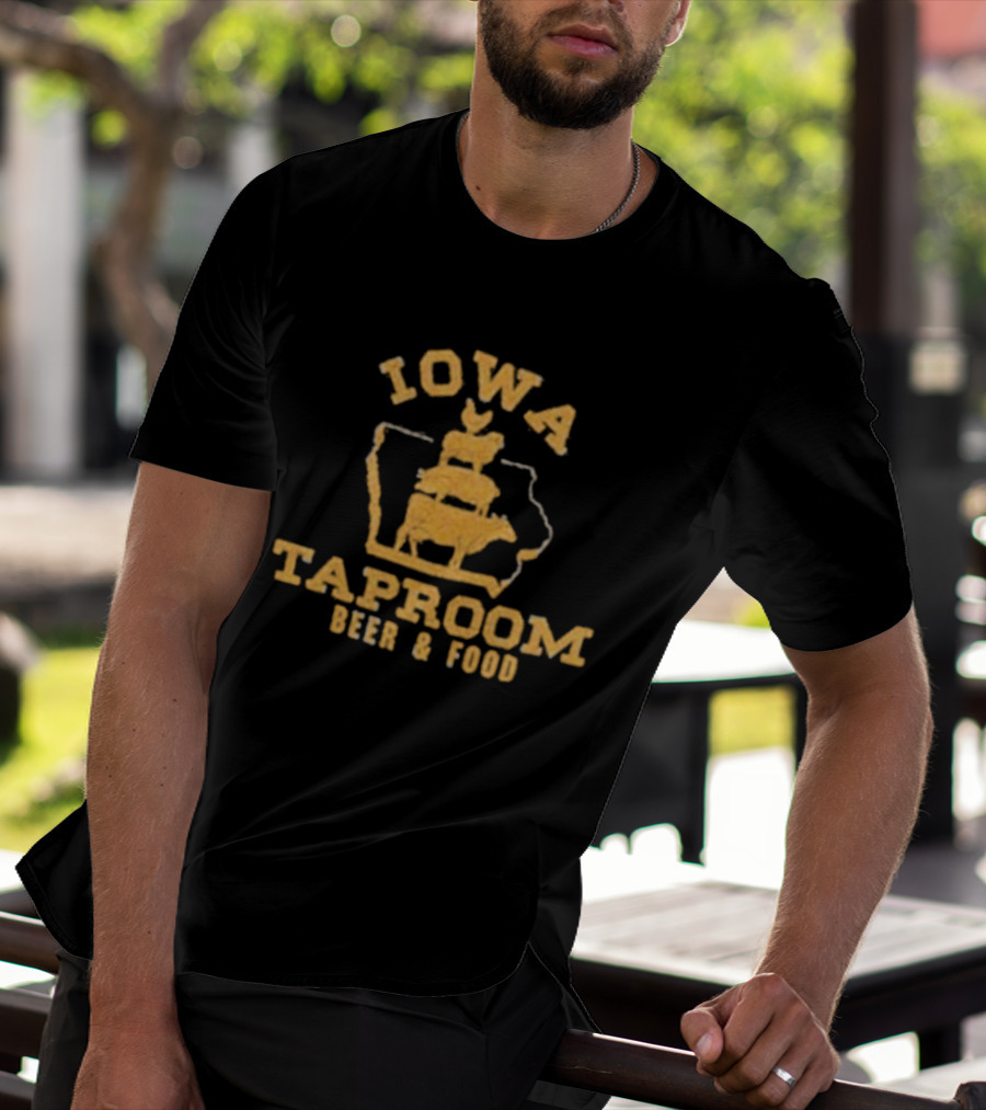Iowa Taproom Beer And Food Farm Animals Stacked In Iowa Shape T-Shirt