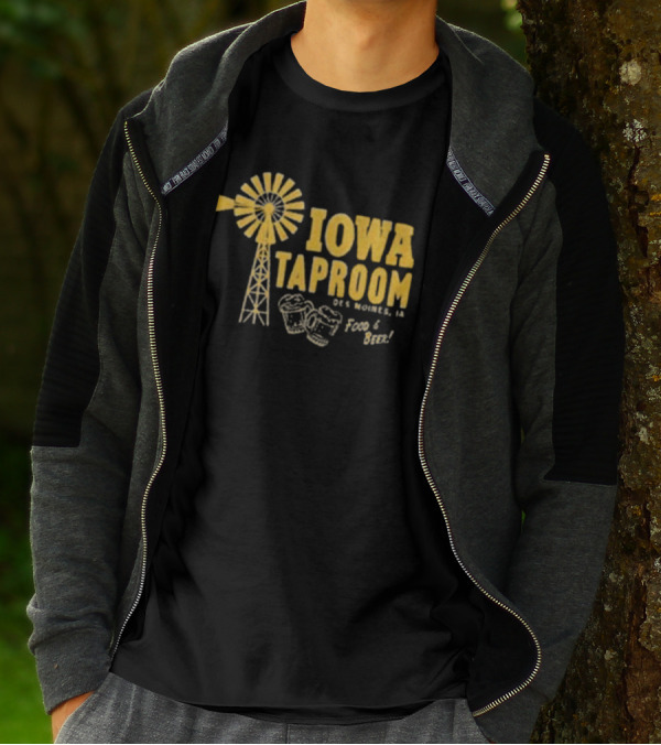 Iowa Taproom Des Moines Windmill Food And Beer T-Shirt