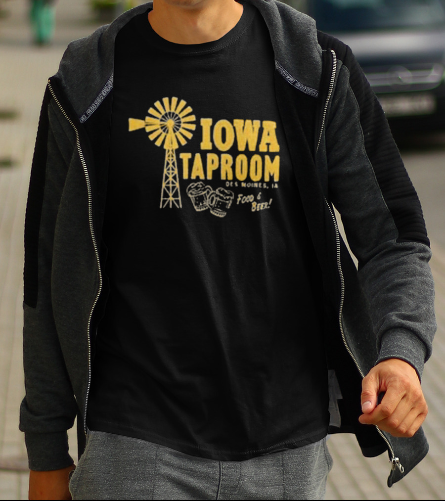 Iowa Taproom Des Moines Windmill Food And Beer T-Shirt